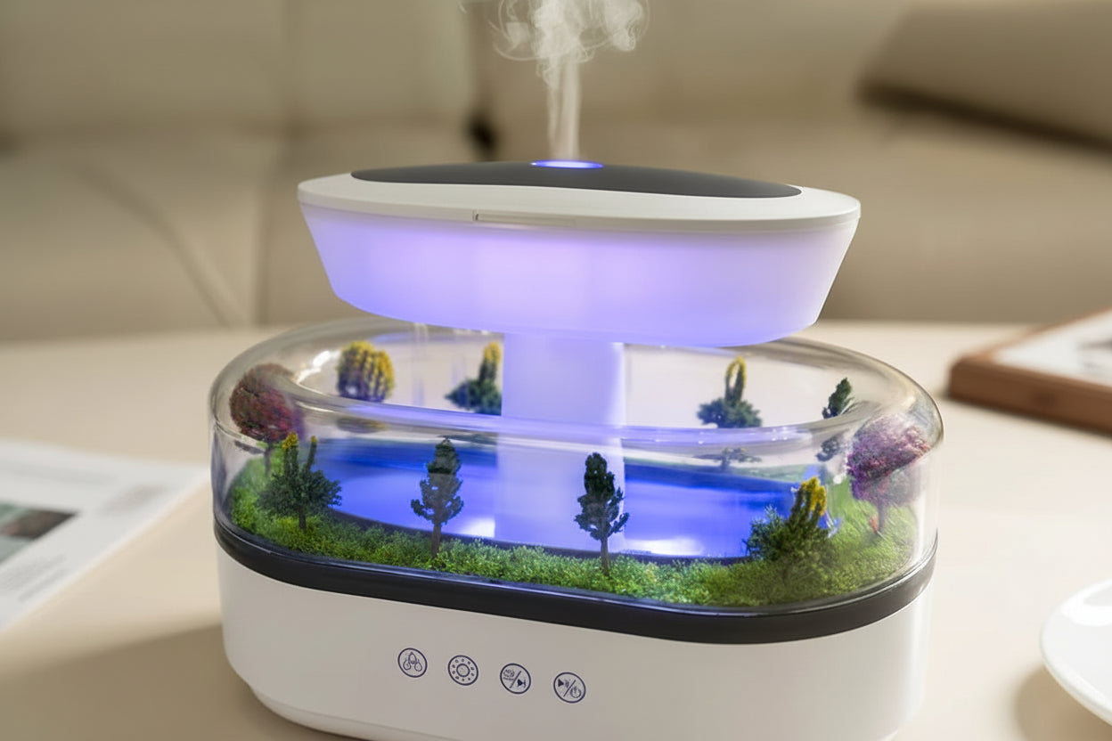 Aroma Humidifier Raindrop Air Humidifier Colorful Light White Noise Essemtial Oil Diffuser Home Ultrasonic Fragrance Diffuser