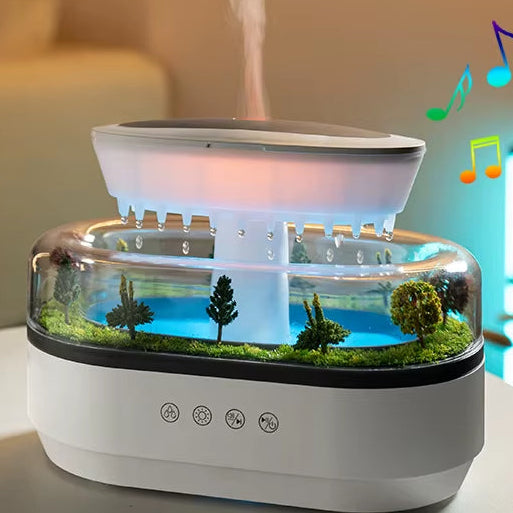 Aroma Humidifier Raindrop Air Humidifier Colorful Light White Noise Essemtial Oil Diffuser Home Ultrasonic Fragrance Diffuser